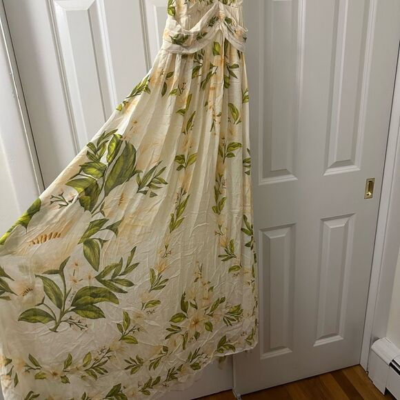 Farm Rio x Anthropologie V-Neck Floral Chiffon Maxi Dress - Picture 7 of 11